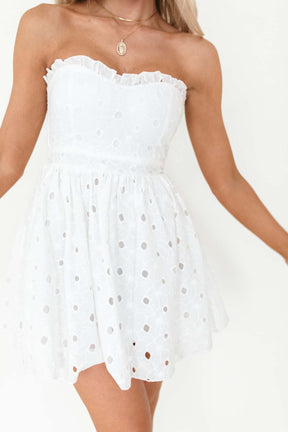 Lainey Eyelet Mini Dress, alternate, color, White