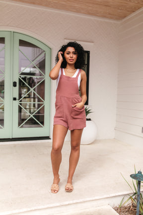 Veronica Linen Romper, alternate, color, Brick