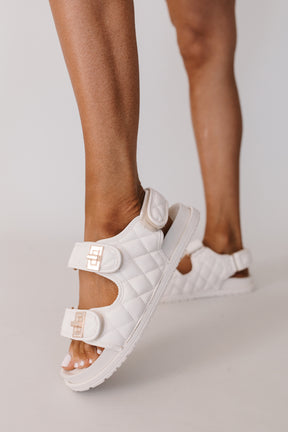 Nikki Cream Buckle Sandals, alternate, color, Cream