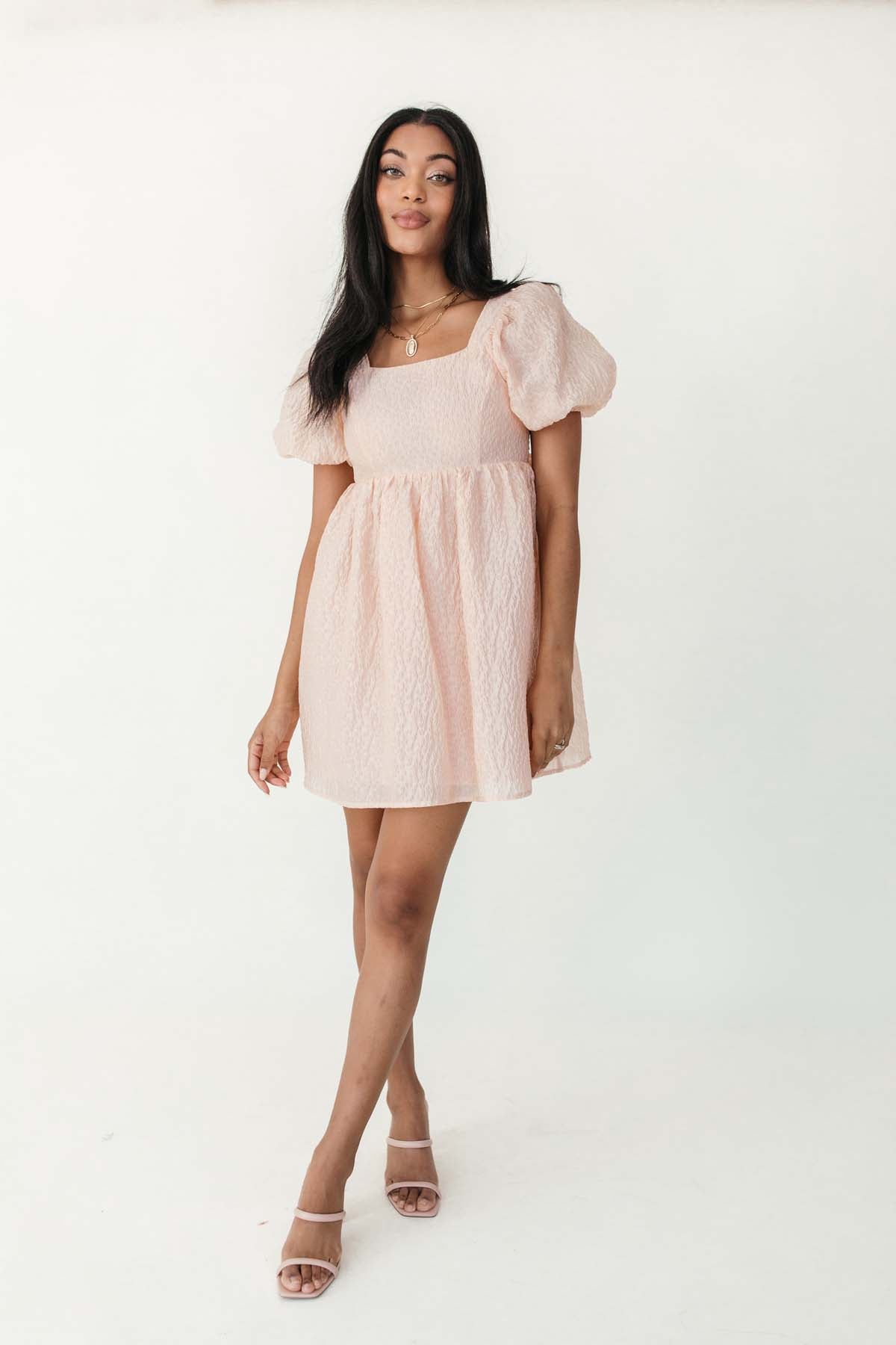 Lyndie Babydoll Dress, alternate, color, Peach