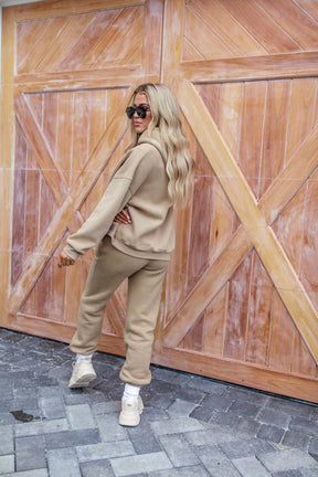 Kyla Smiley Joggers, alternate, color, taupe