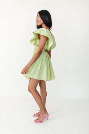 Stephanie Mini Dress, alternate, color, Lime
