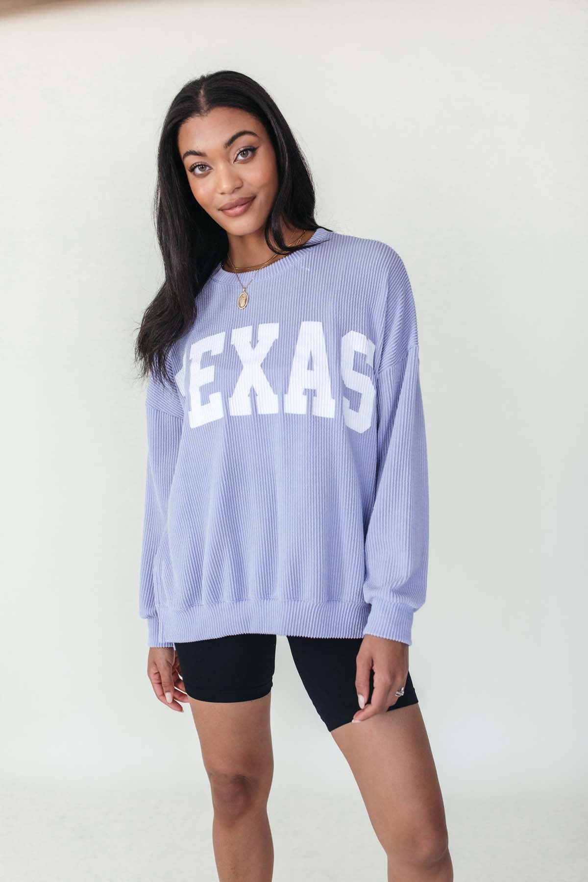 Texas Corded Sweatshirt, alternate, color, Periwinkle