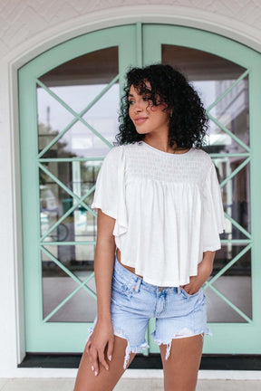 Ensley Flowy Top, alternate, color, White