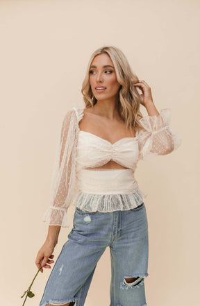 Julianna Ivory Cut Out Top, alternate, color, ivory