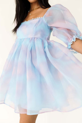 Rory Babydoll Dress, alternate, color, Blue Multi