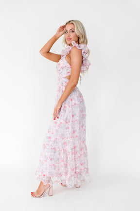 Maddox Floral Maxi, alternate, color, Rose