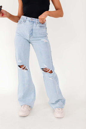 Heather Distressed Jeans, alternate, color, Light Wash