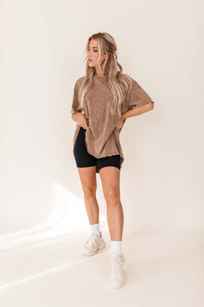 McKenzie Brown Vintage Wash Tee, alternate, color, brown