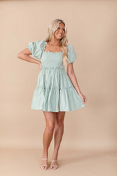 Reese Smocked Dress, alternate, color, Sage