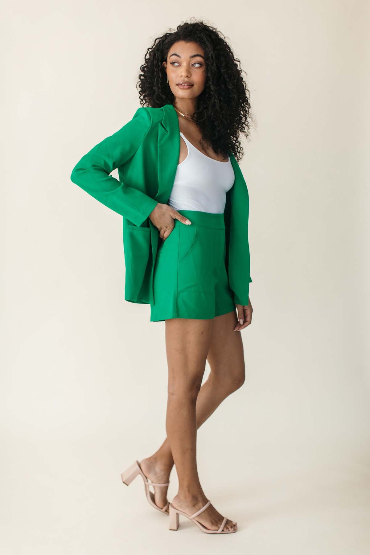 Scarlett Shorts, alternate, color, Green
