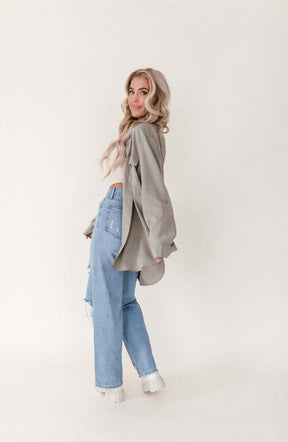 Christine Utility Button Down, alternate, color, sage