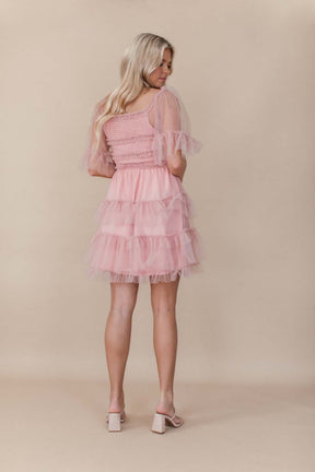Parker Rose Tulle Dress, alternate, color, Rose