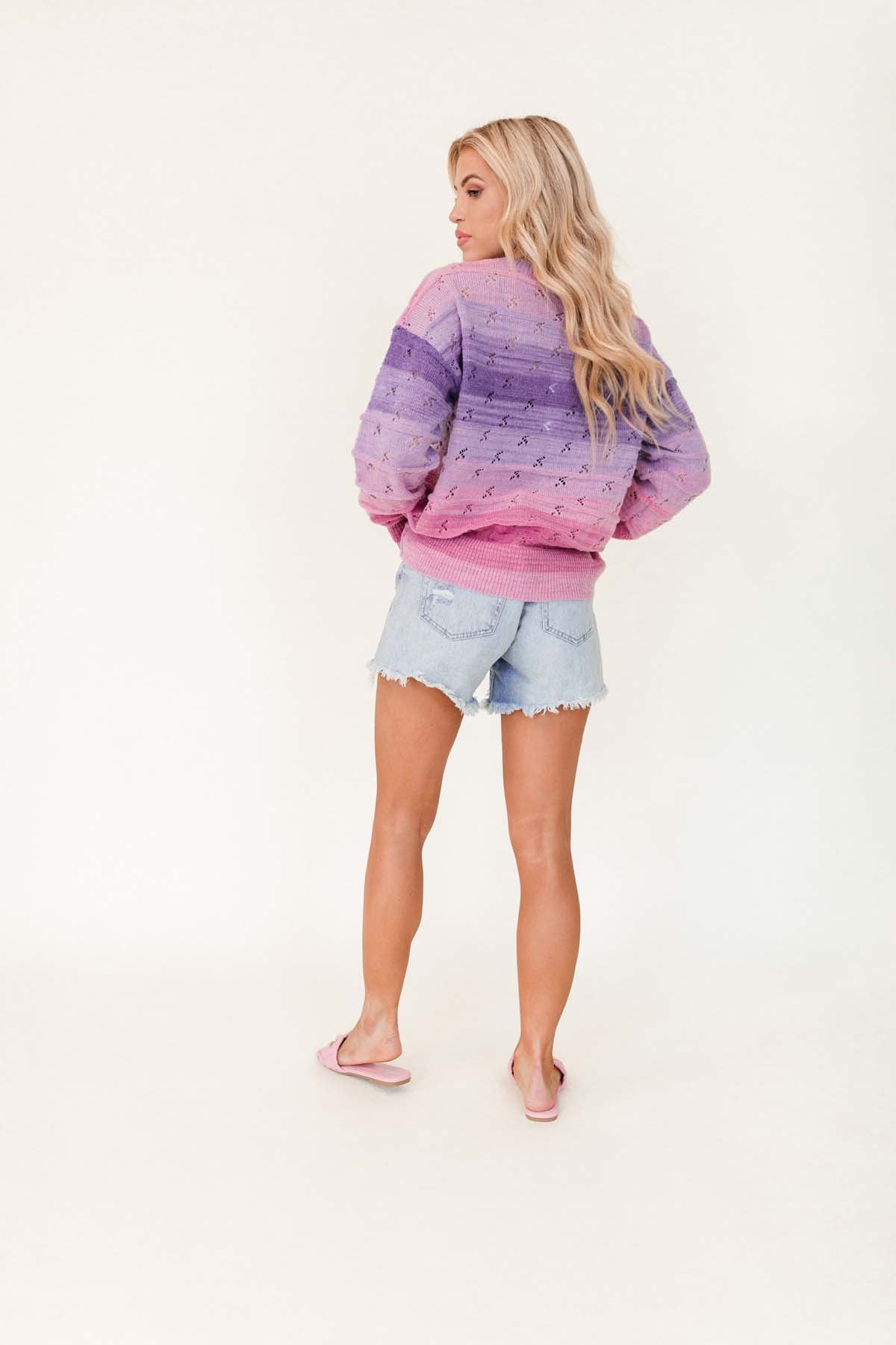 Haley Lightweight Sweater, alternate, color, Purple