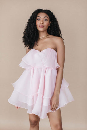 Lana Bubblegum Ruffle Mini Dress, alternate, color, Bubblegum