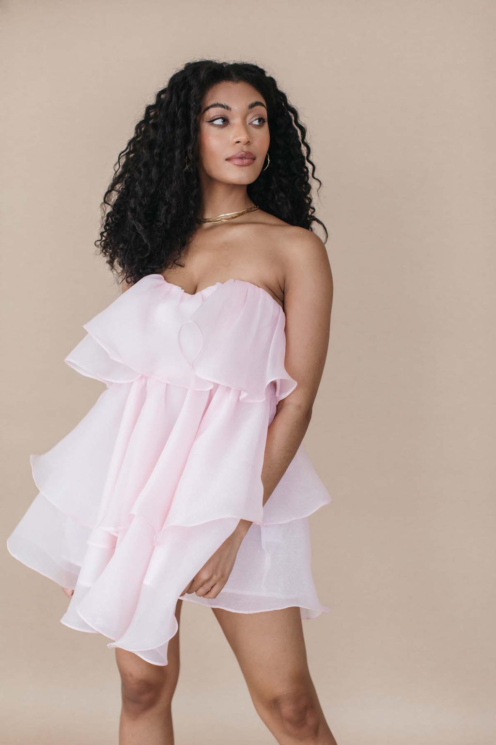 Karla Pink Ruffle Mini Dress – Beginning Boutique