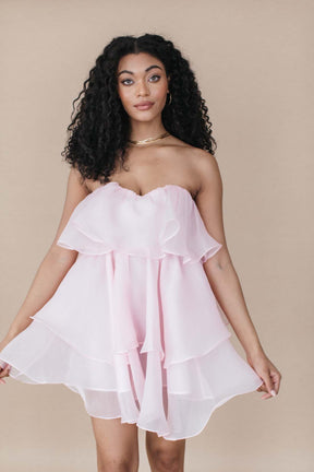 Lana Bubblegum Ruffle Mini Dress, alternate, color, Bubblegum