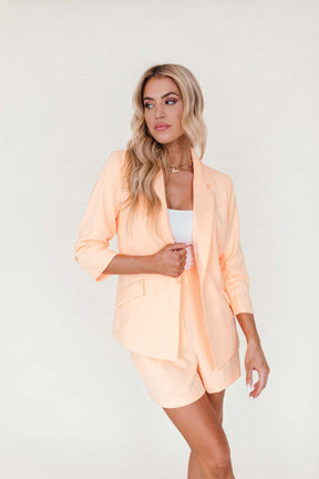 Tara Peach Blazer, alternate, color, Peach