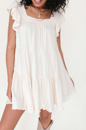 Kelly Smocked Tiered Dress, alternate, color, Ivory