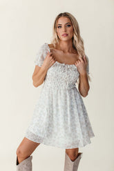 Madi Floral Dress, alternate, color, White Floral