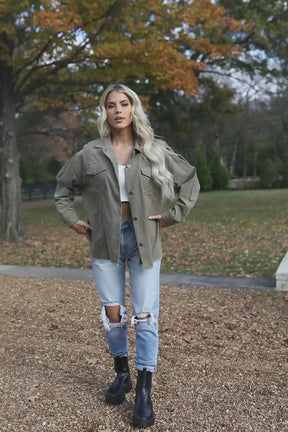 Corduroy Button Shacket, Product Video thumbnail