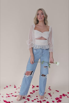 Julianna Ivory Cut Out Top, product video thumbnail