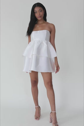 Vanessa Satin Mini Dress, product video thumbnail