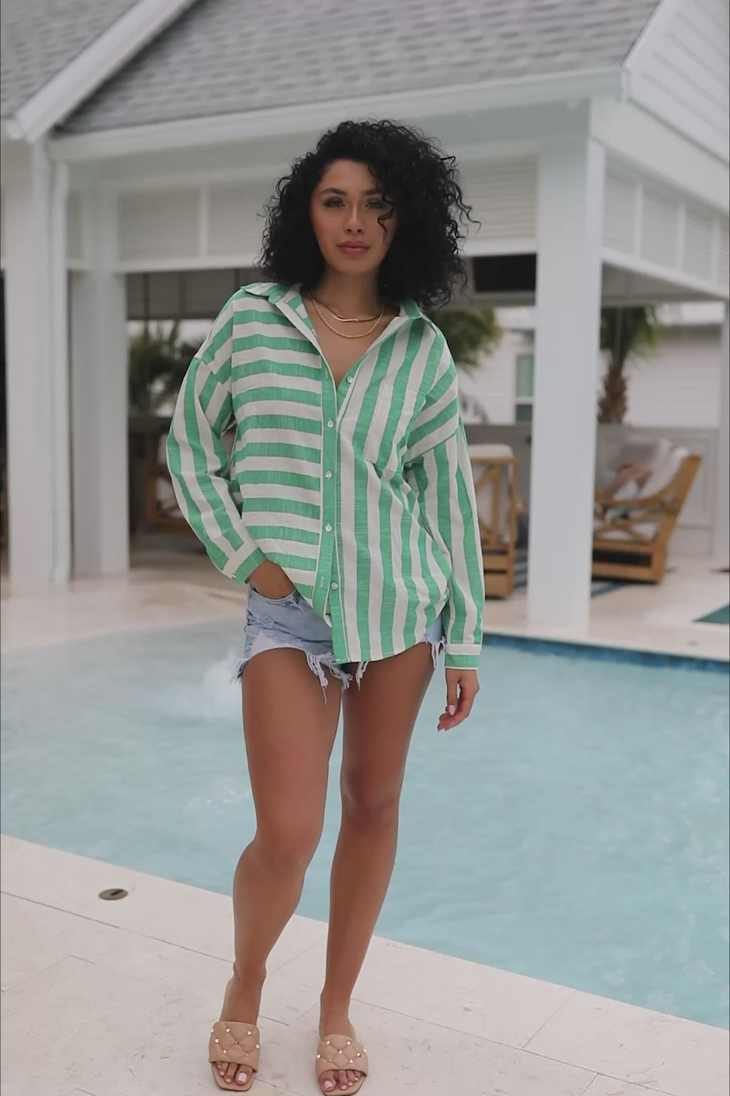 Haley Striped Button Down, product video thumbnail
