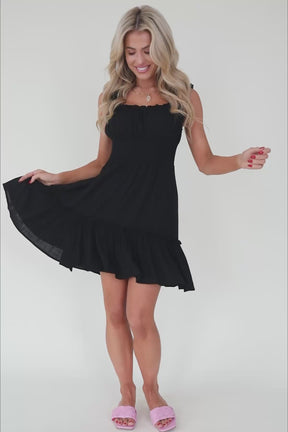 Angie Black Flowy Dress, product video thumbnail
