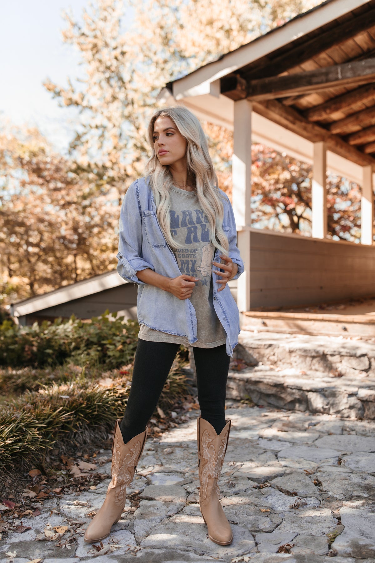 Ellie Chambray Top, Alternate, Color, Light Denim