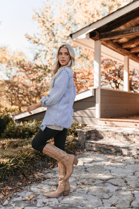 Ellie Chambray Top, Alternate, Color, Light Denim