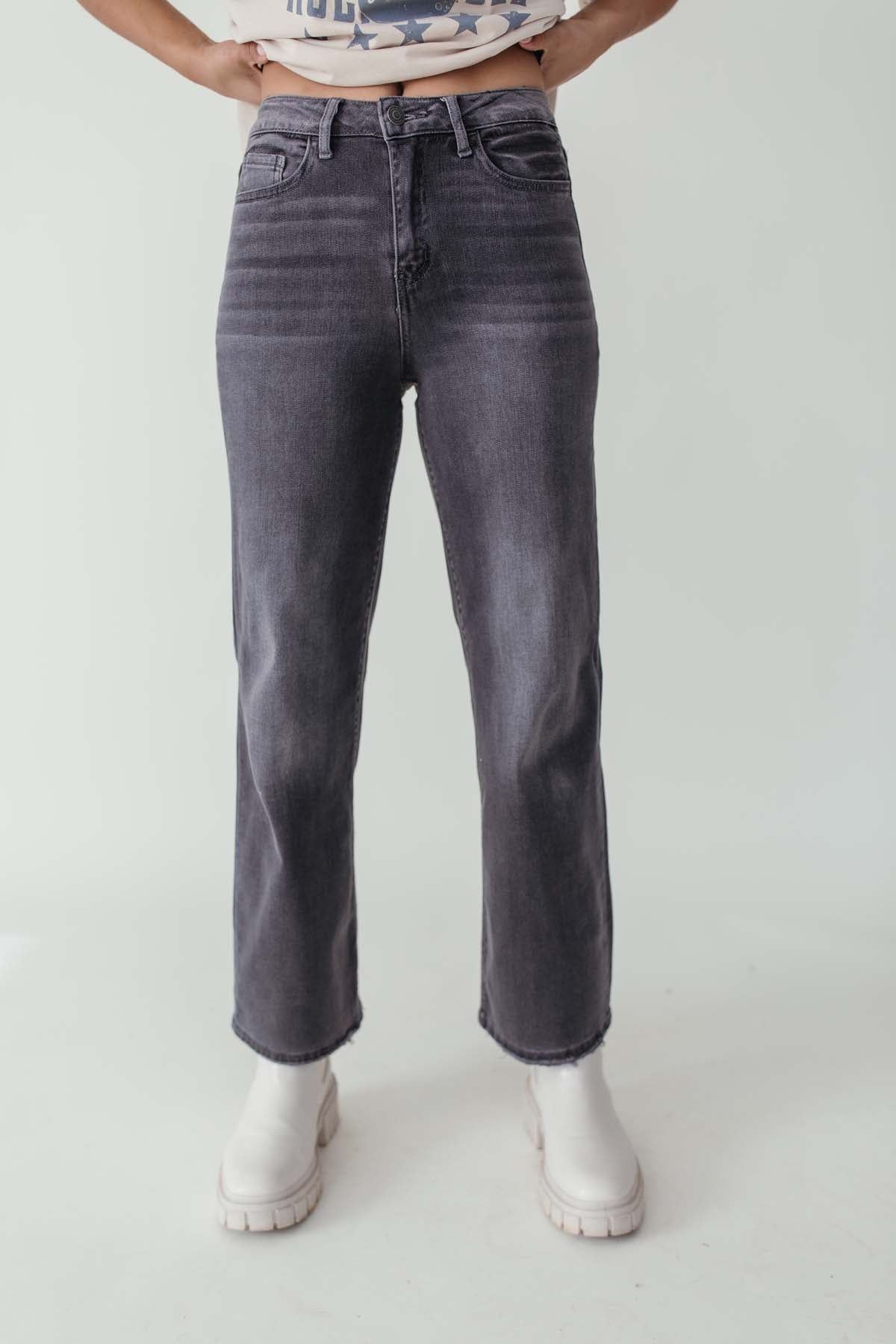 Jasmine Washed Black Straight Leg Jeans, alternate, color, washed black