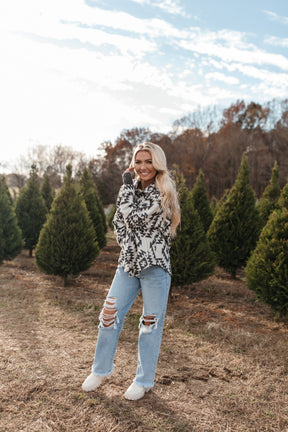 Lily Black and White Aztec Jacket, Alternate, Color, Black and White Aztec