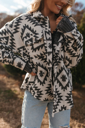 Lily Black and White Aztec Jacket, Alternate, Color, Black and White Aztec