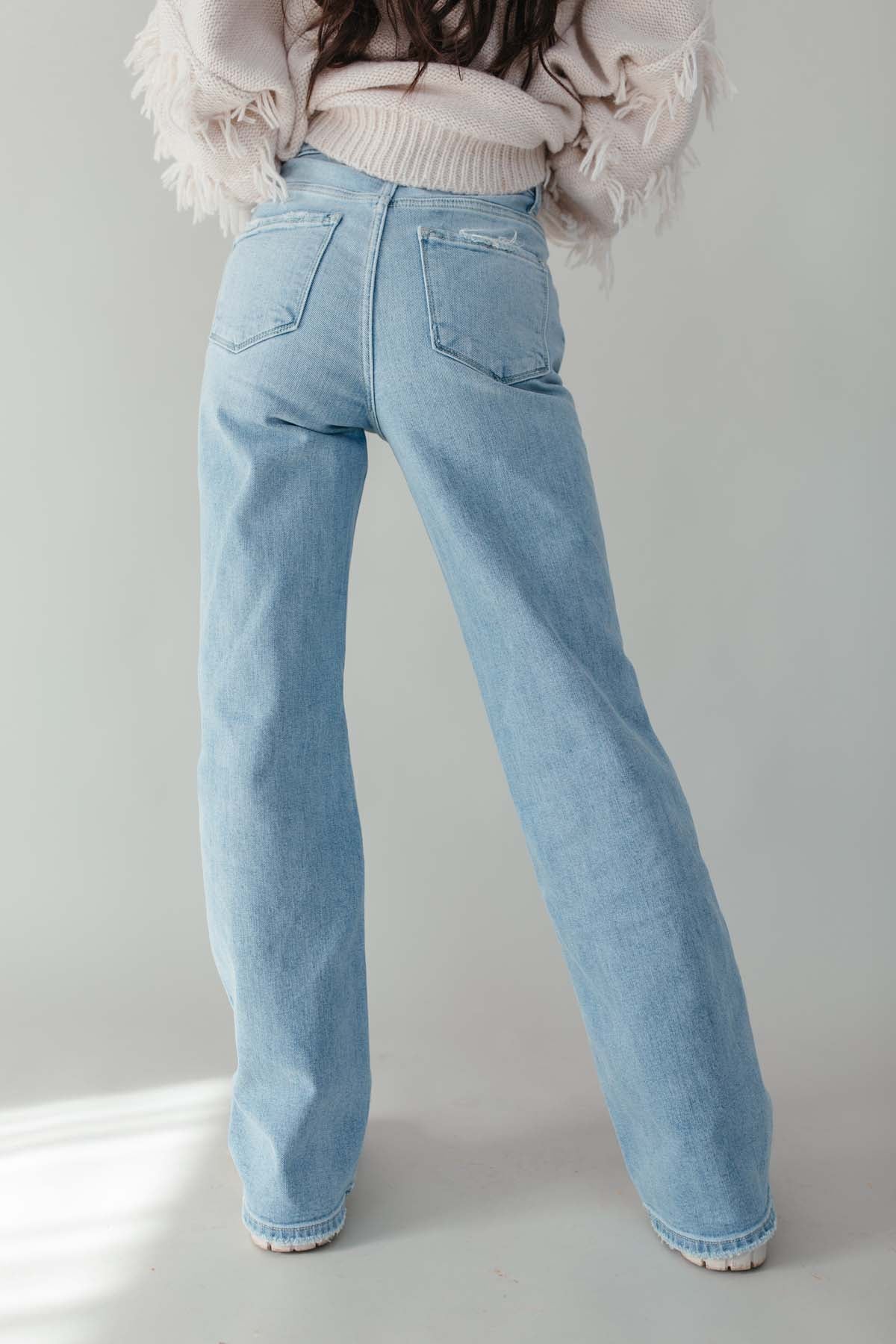 Rylee Wide Leg Light Wash Jeans, Alternate, color, Denim
