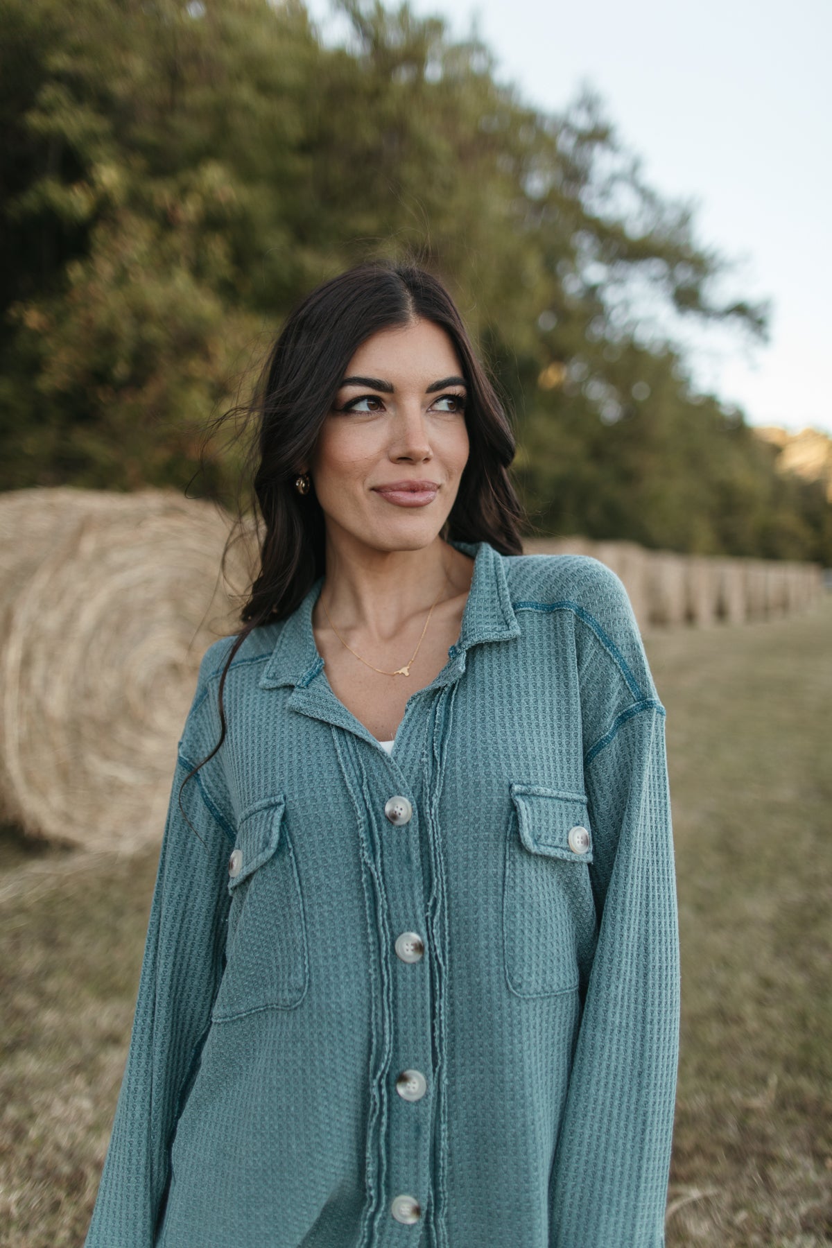 Teal Quary Relaxed Button Down, Alternate, color, Washed Teal