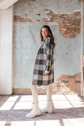 Saylor Buffalo Cardigan, Alternate, color, Black Plaid