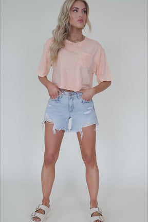Izzy Peach Vintage Wash Tee, product video thumbnail