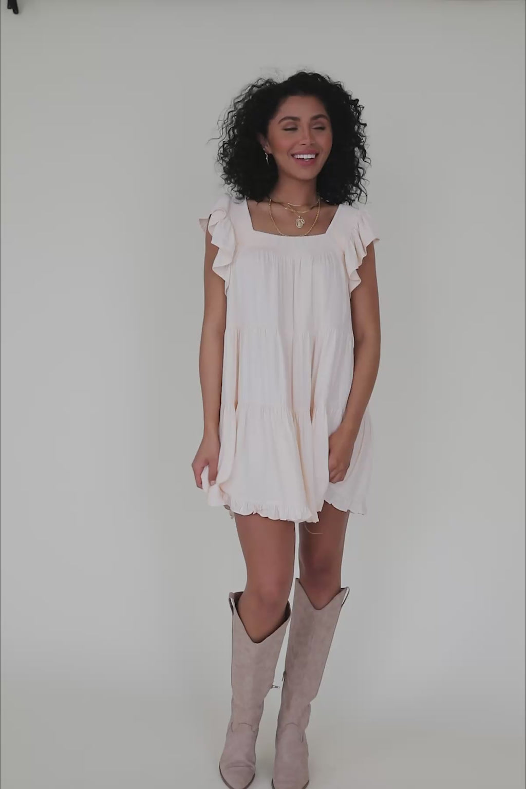 Kelly Smocked Tiered Dress, product video thumbnail