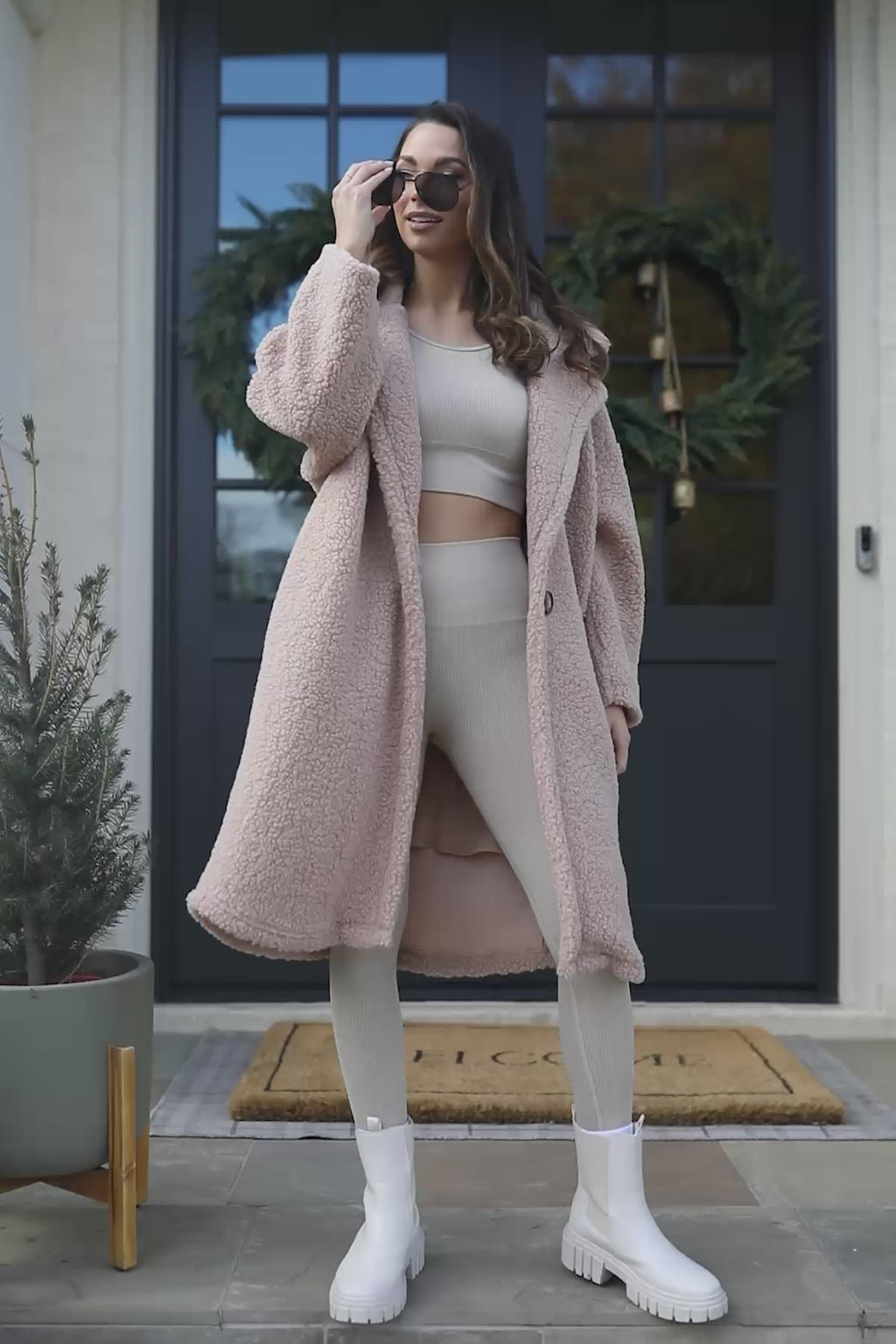 Taupe Teddy Trench, product video thumbnail