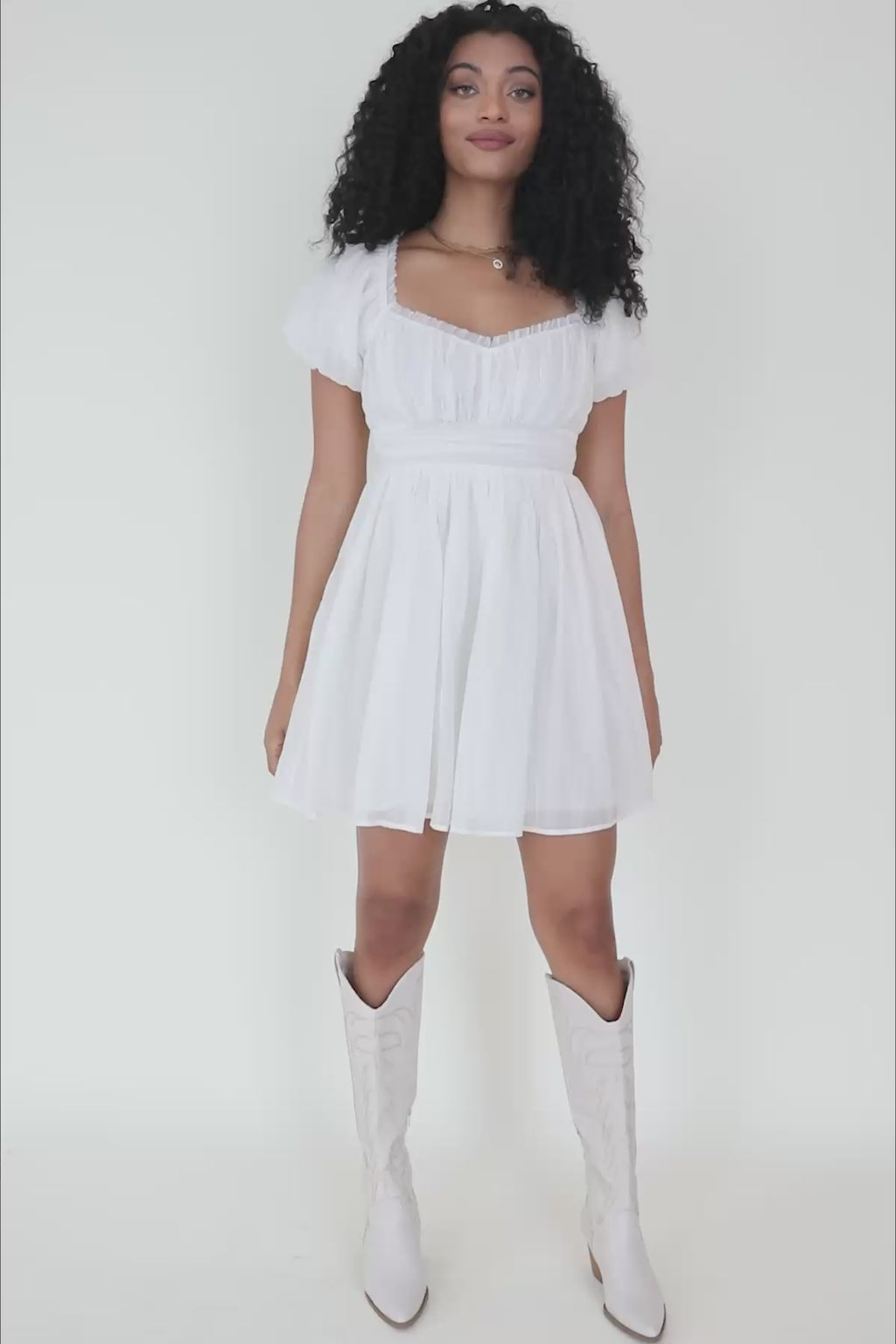 Riley Puff Sleeve Dress, product video thumbnail
