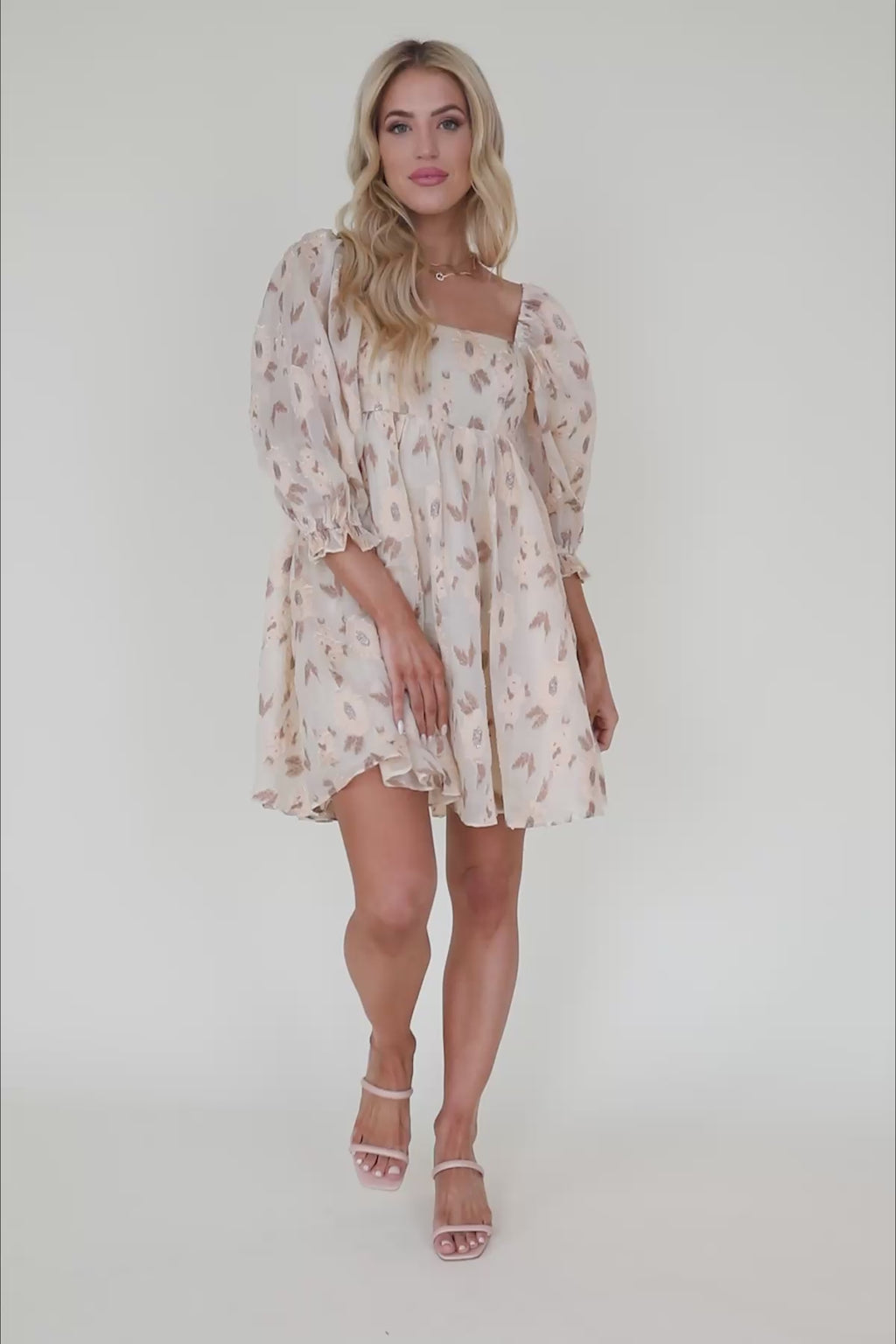 Lindsay Floral Babydoll Dress, product video thumbnail