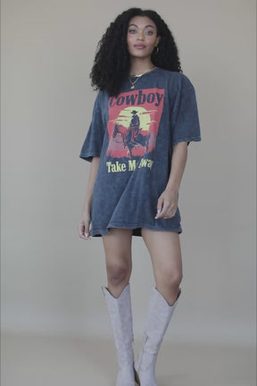 Cowboy Vintage Wash Graphic Tee, product video thumbnail