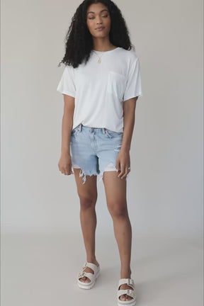 Shannon Pocketed White Tee, product video thumbnail