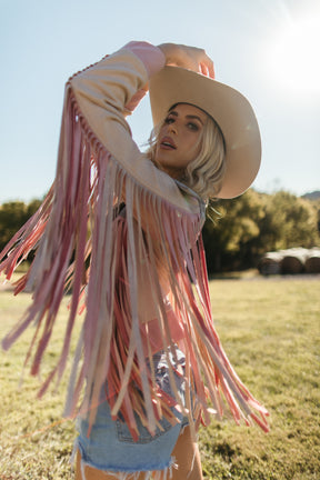 Dolly Star Fringe Jacket, alternate, color, cream